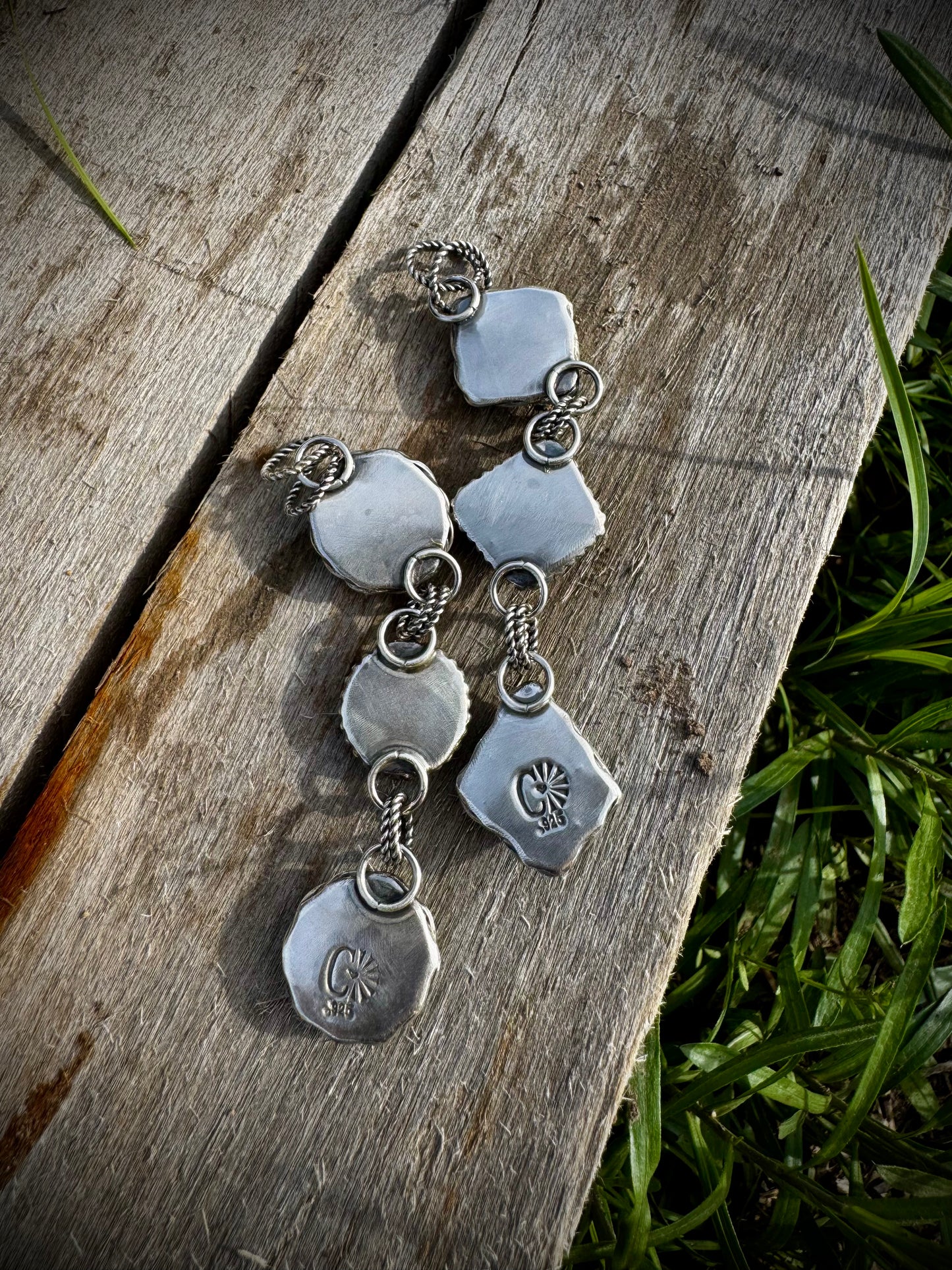 3 Stone Drop Pendants