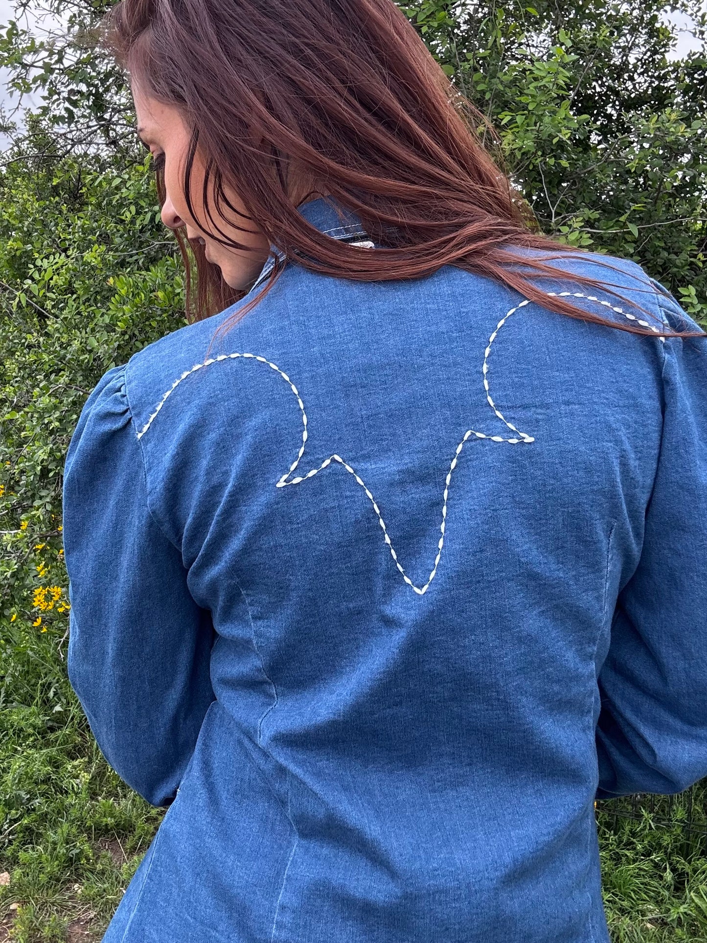Boot Stitch Denim Blouse