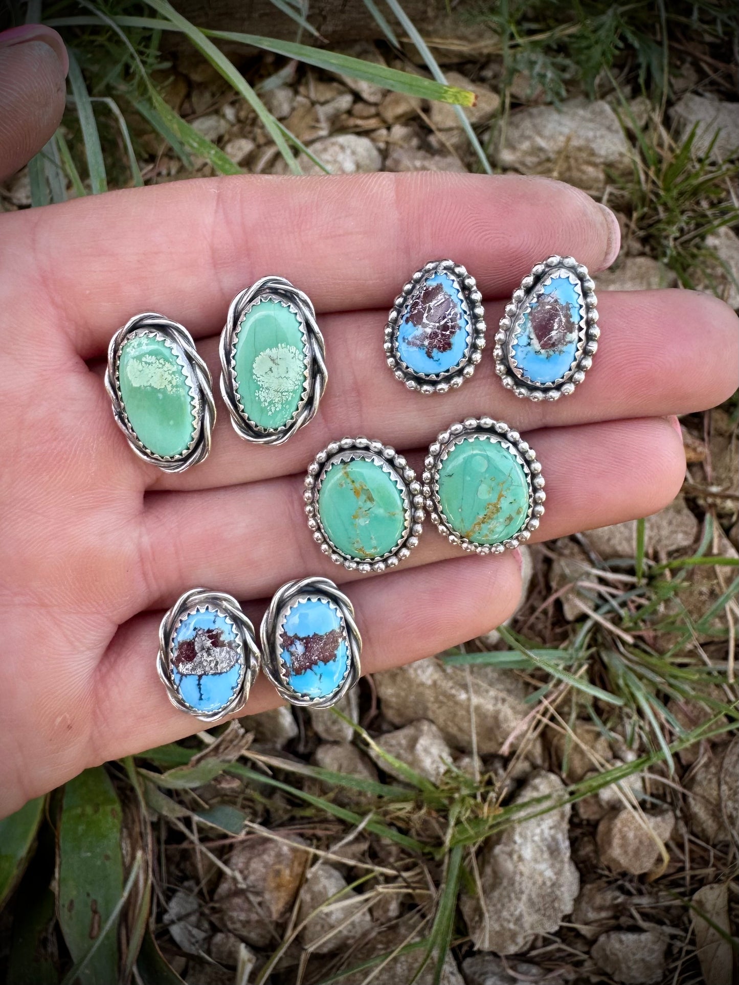Golden Hills and Sonoran Gem Stud Earrings