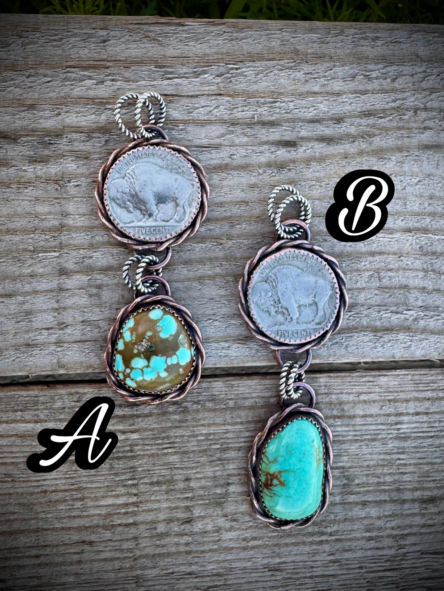 Copper Buffalo Nickel Pendants