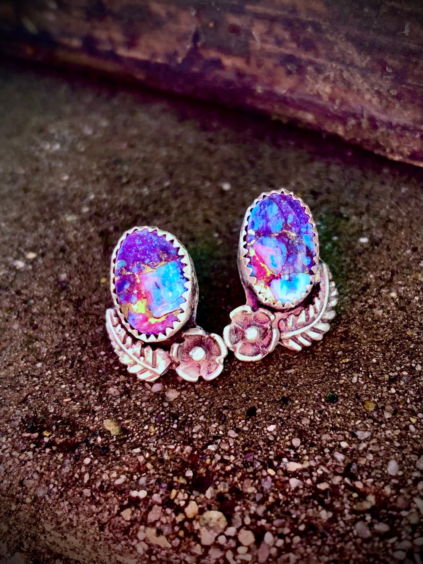 Purple Mohave Stud Earrings