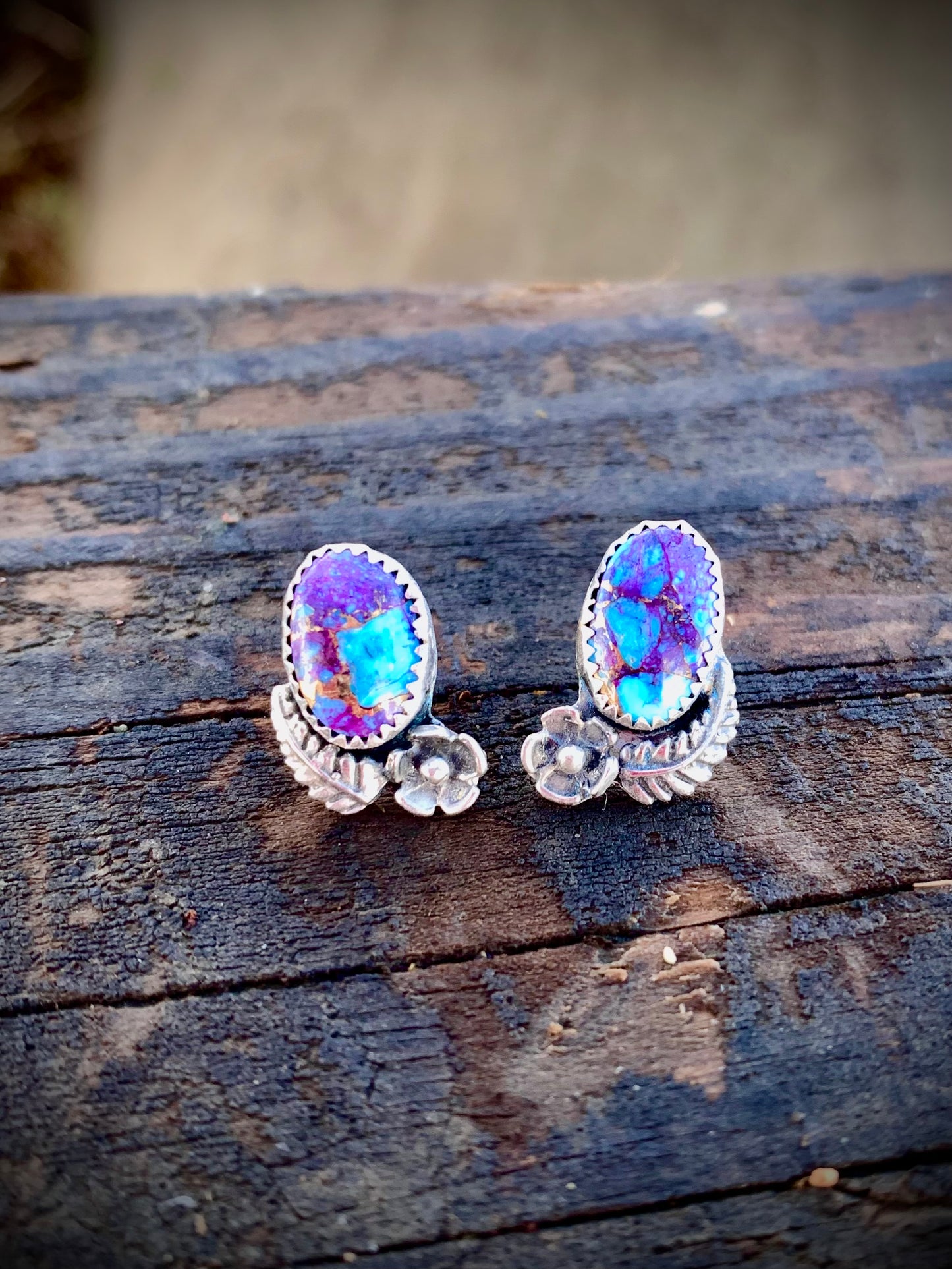 Purple Mohave Stud Earrings