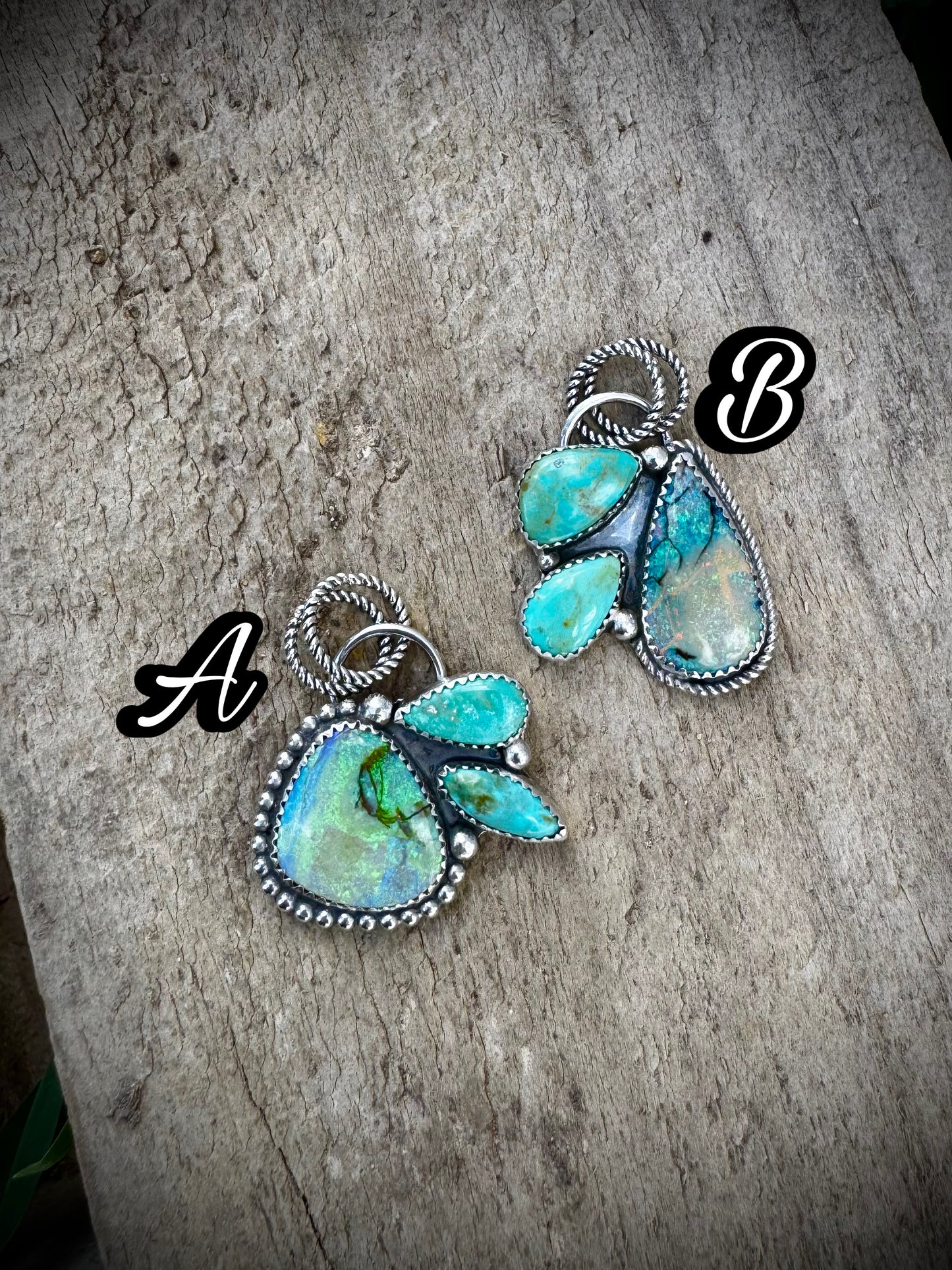 Opal and Royston Pendants