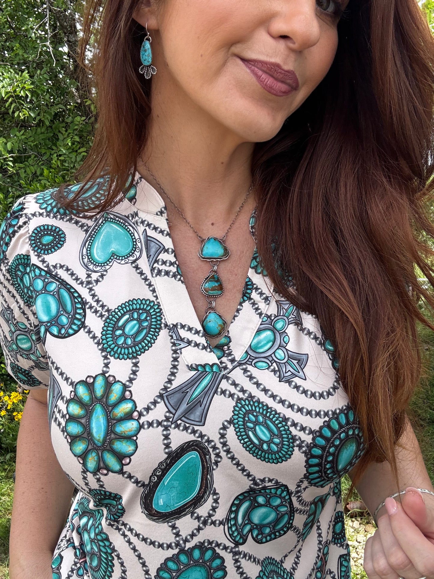 Turquoise Bling Top