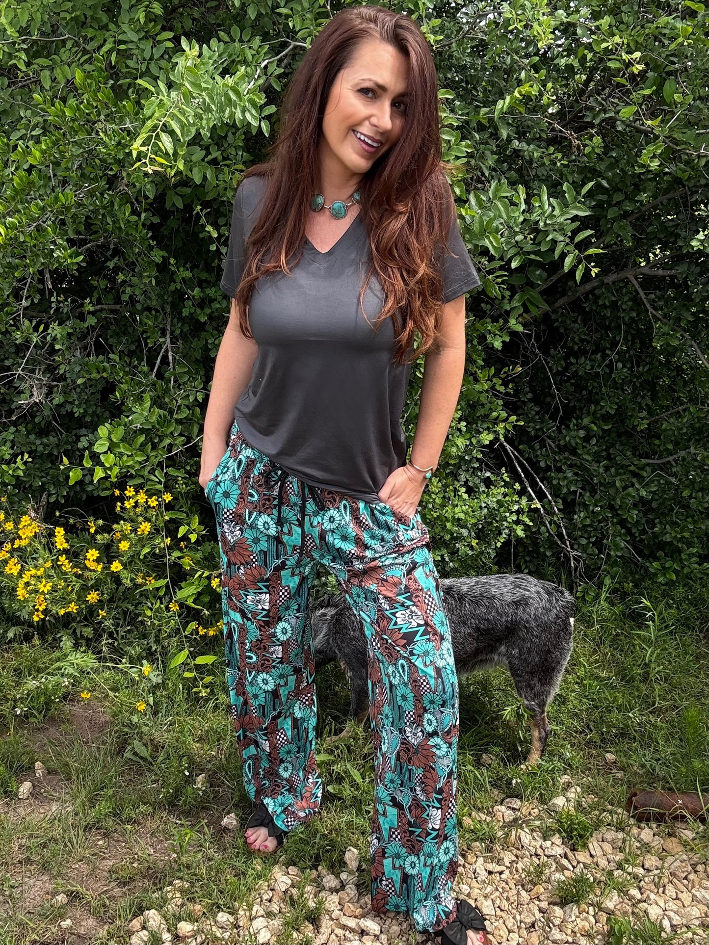 Tattoos In Turquoise Pants