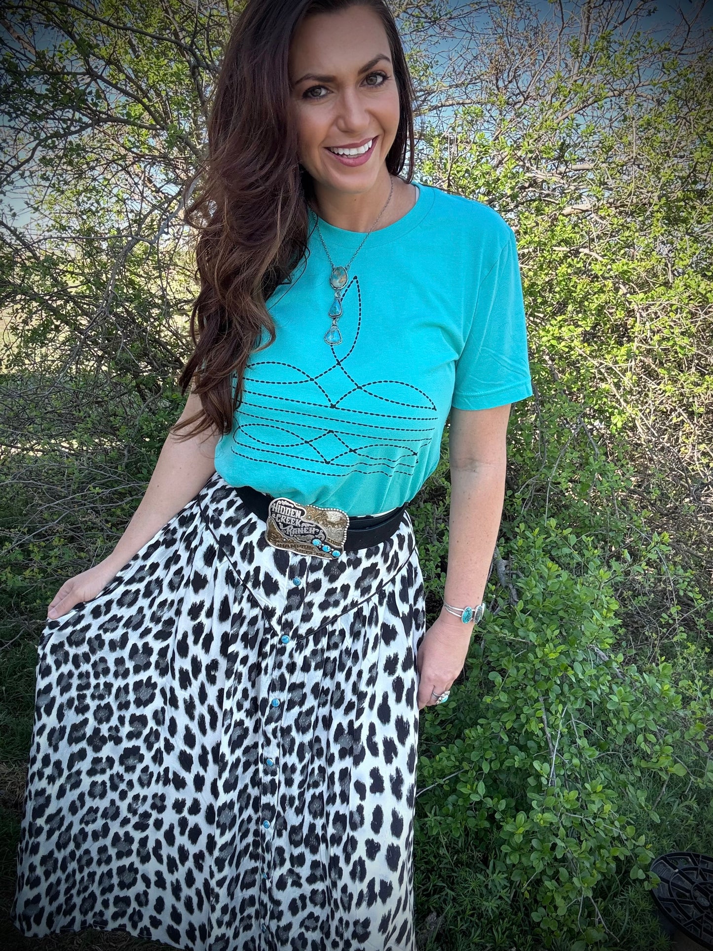Leopard Print Button Down Skirt