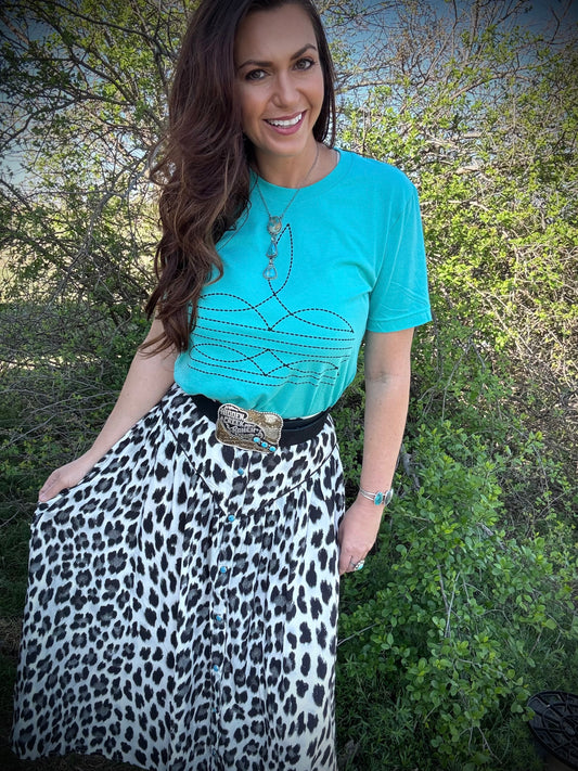 Leopard Print Button Down Skirt