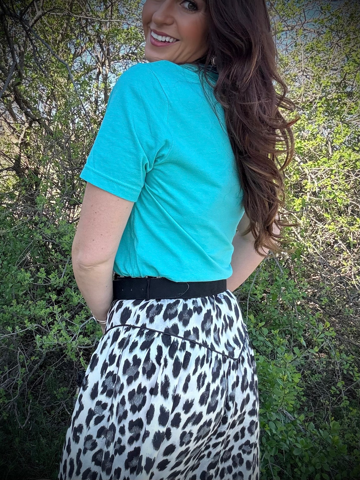 Leopard Print Button Down Skirt