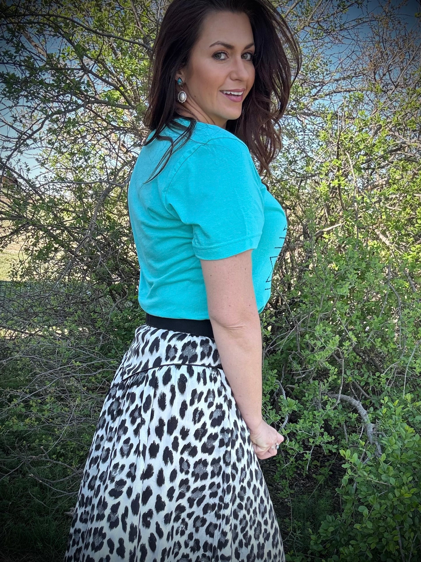 Leopard Print Button Down Skirt