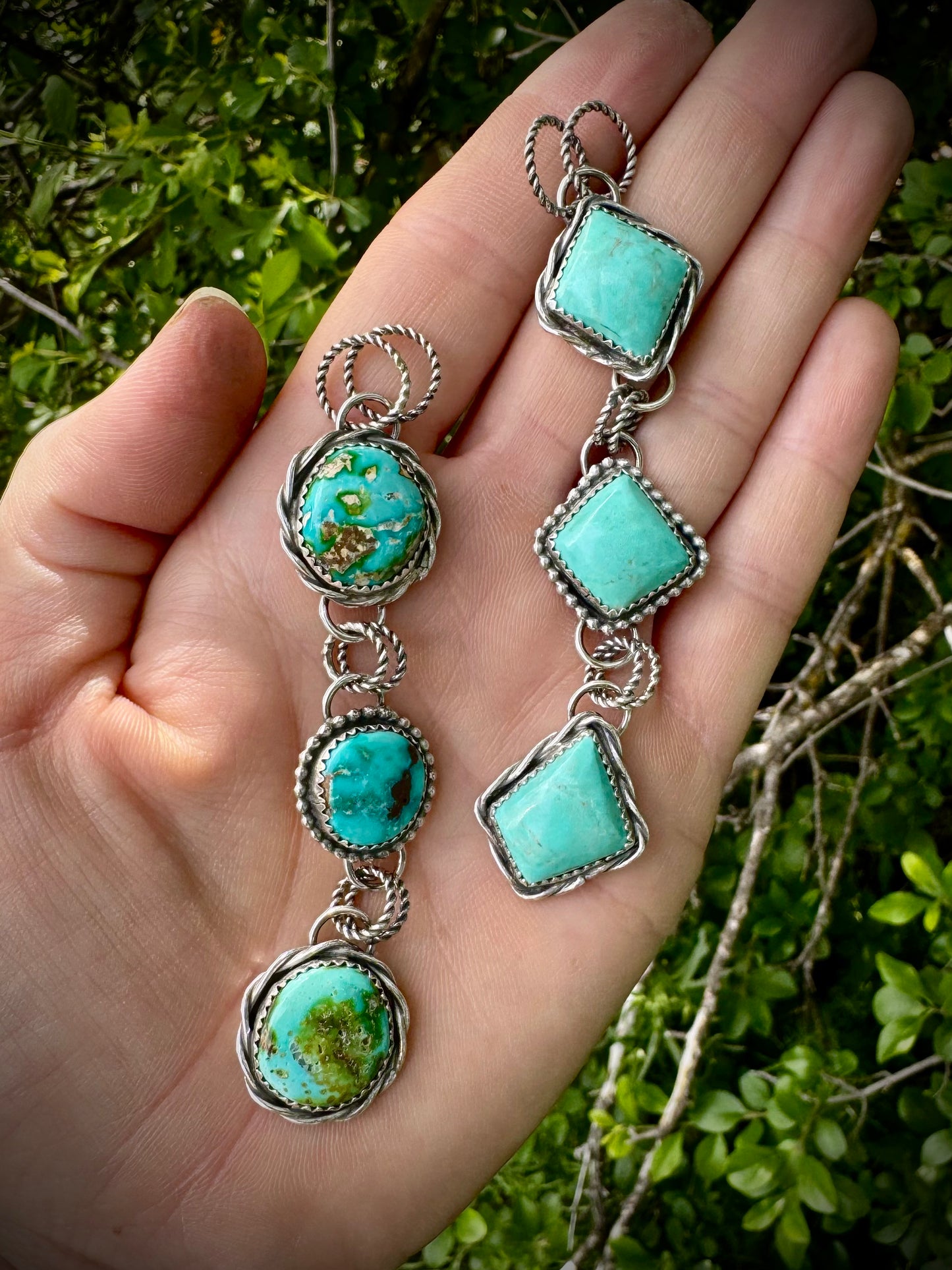 3 Stone Drop Pendants