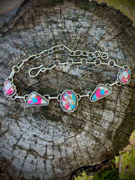 Cotton Candy Dahlia Choker