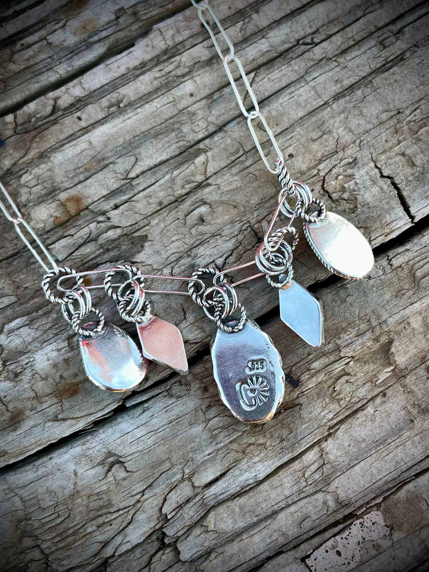 Golden Hills Charm Necklace With Pink Coral