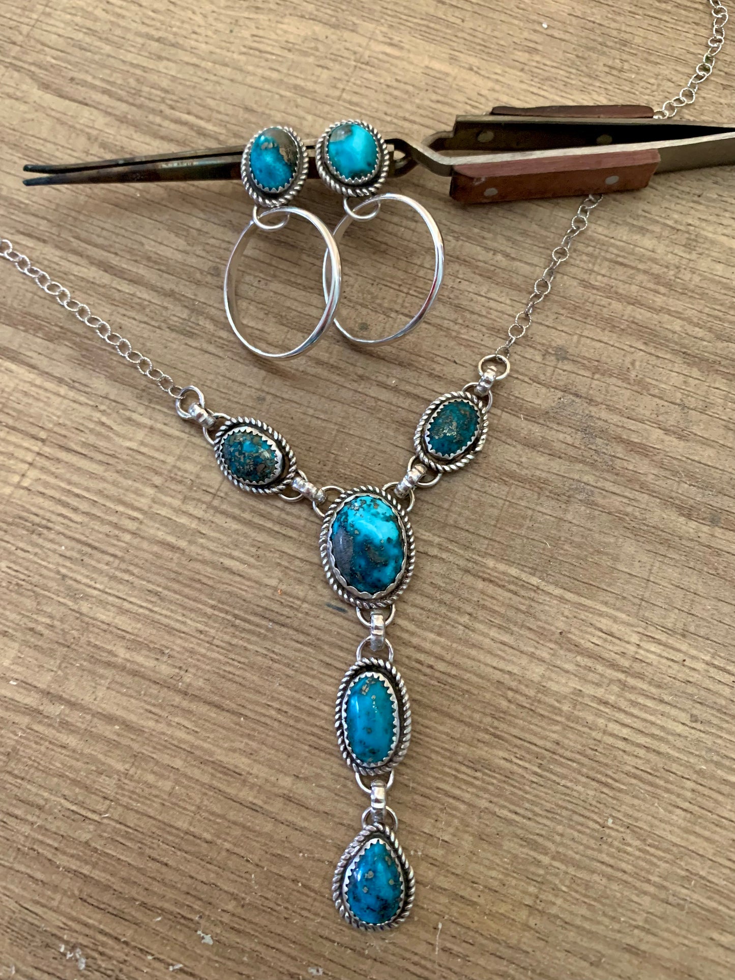 Morenci Lariat Necklace and Earrings