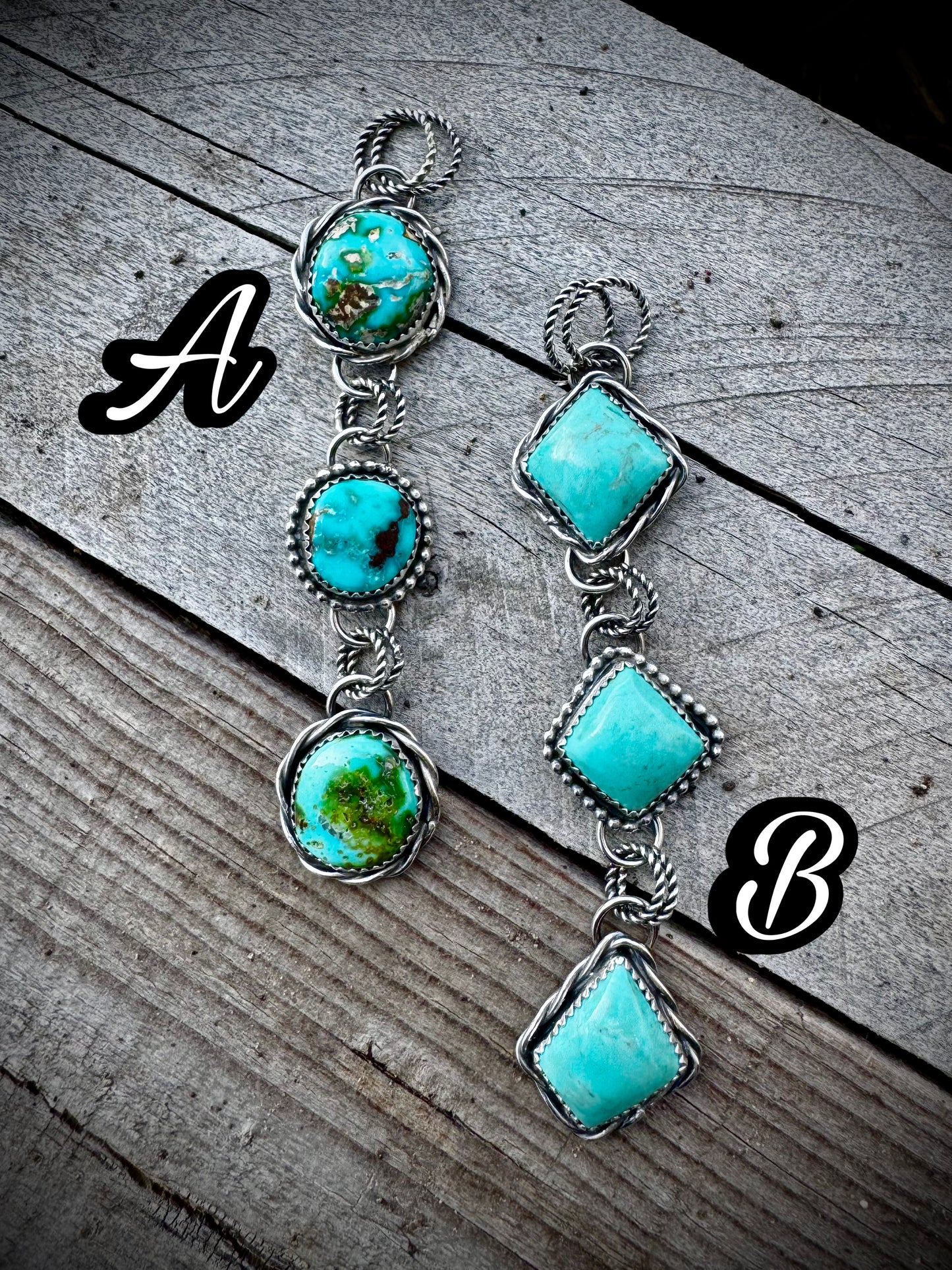 3 Stone Drop Pendants