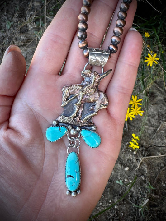 End of the Trail Pendant with Bisbee
