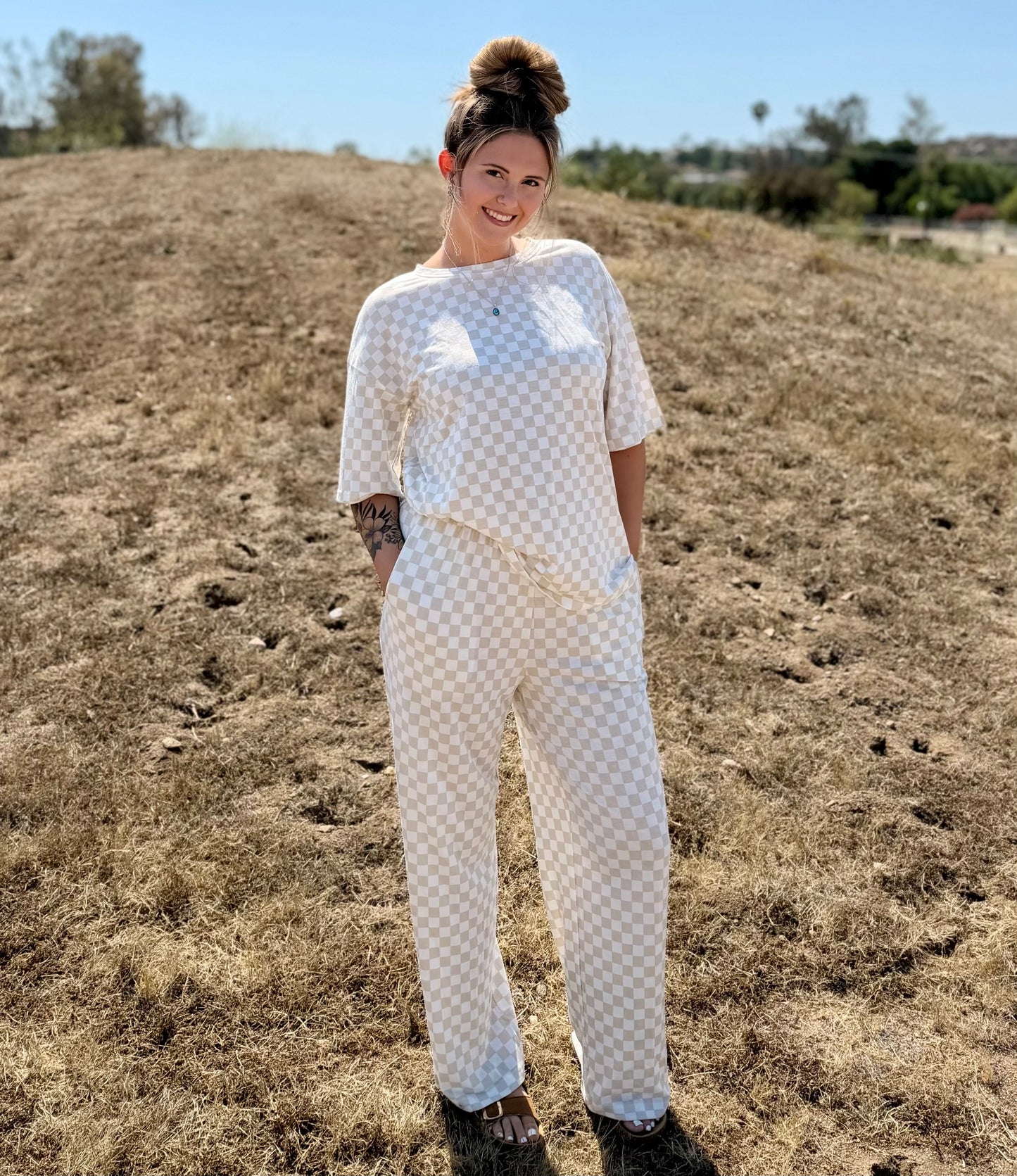 Gracie's Pick- Checkered Lounge Wear Set