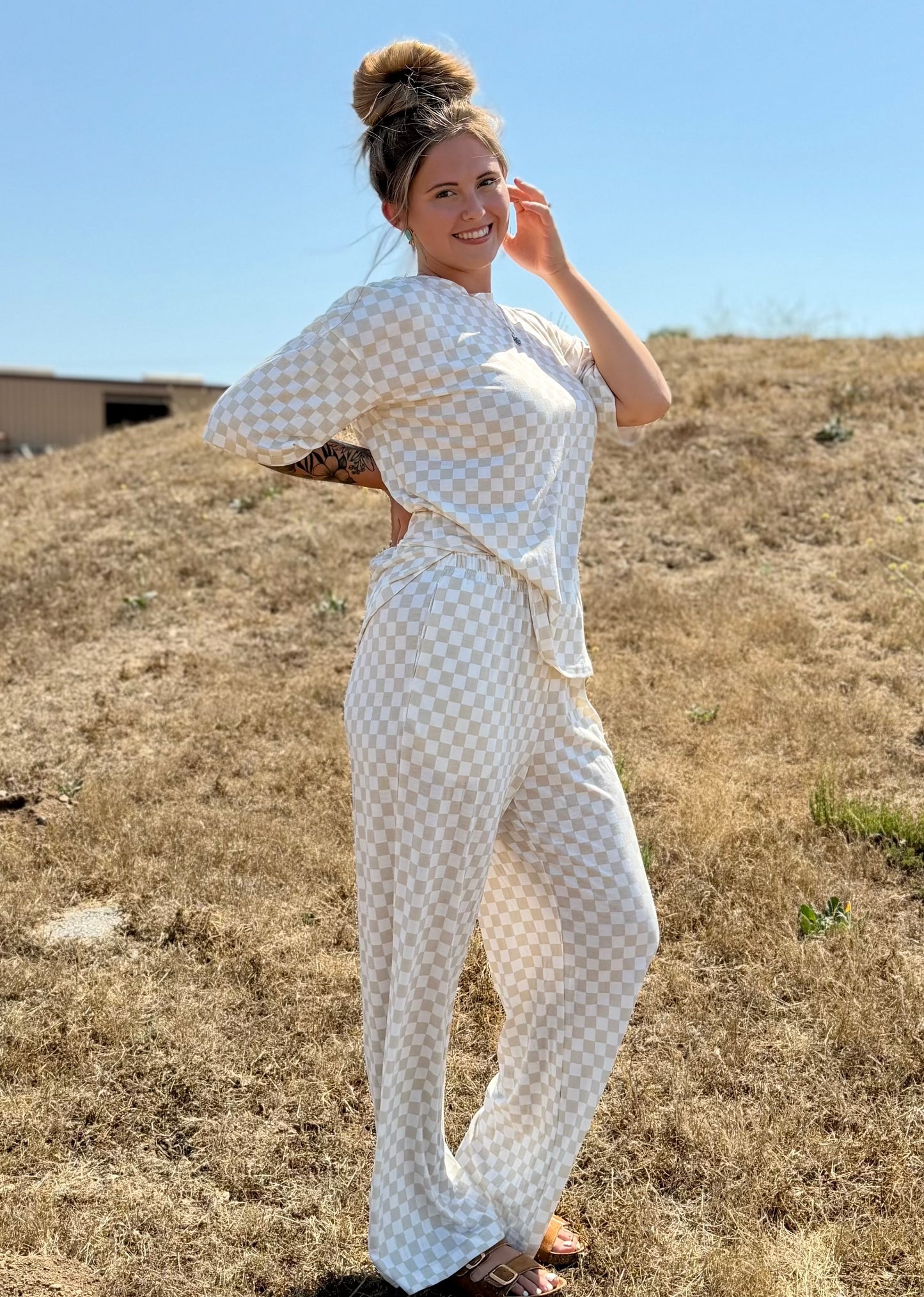 Gracie's Pick- Checkered Lounge Wear Set