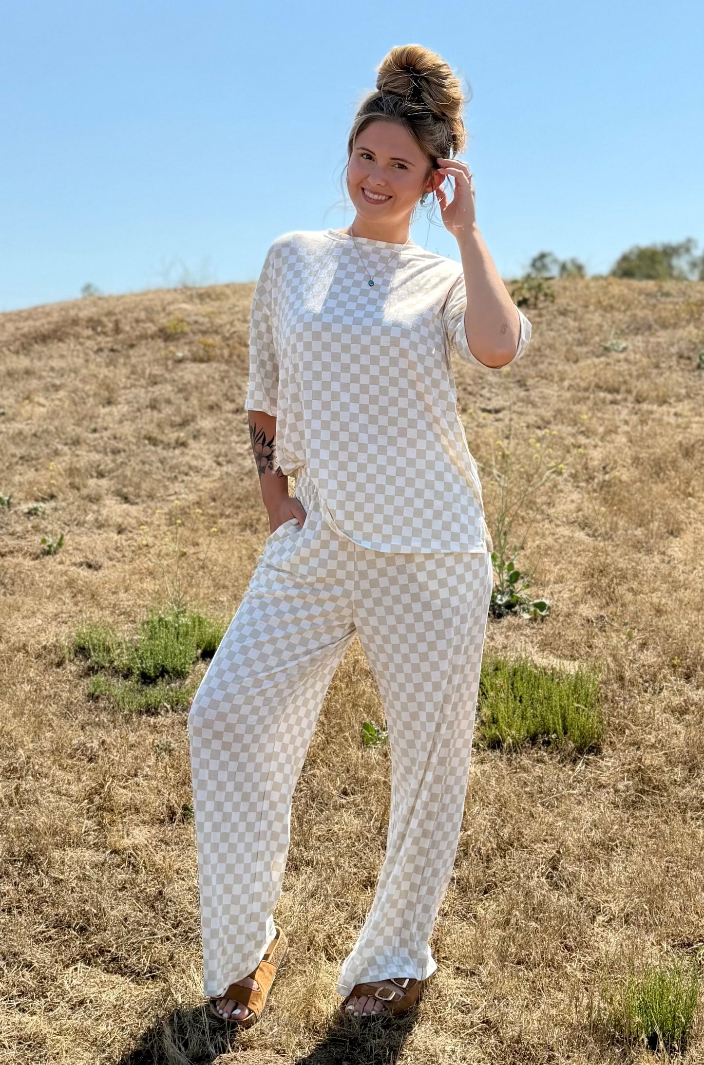 Gracie's Pick- Checkered Lounge Wear Set