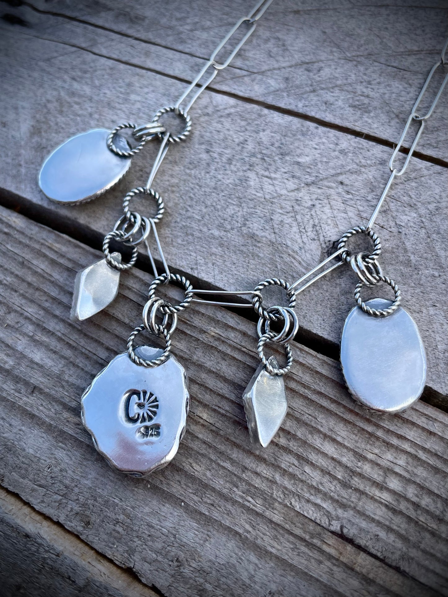 Charm Necklace With #8 and Pink Coral