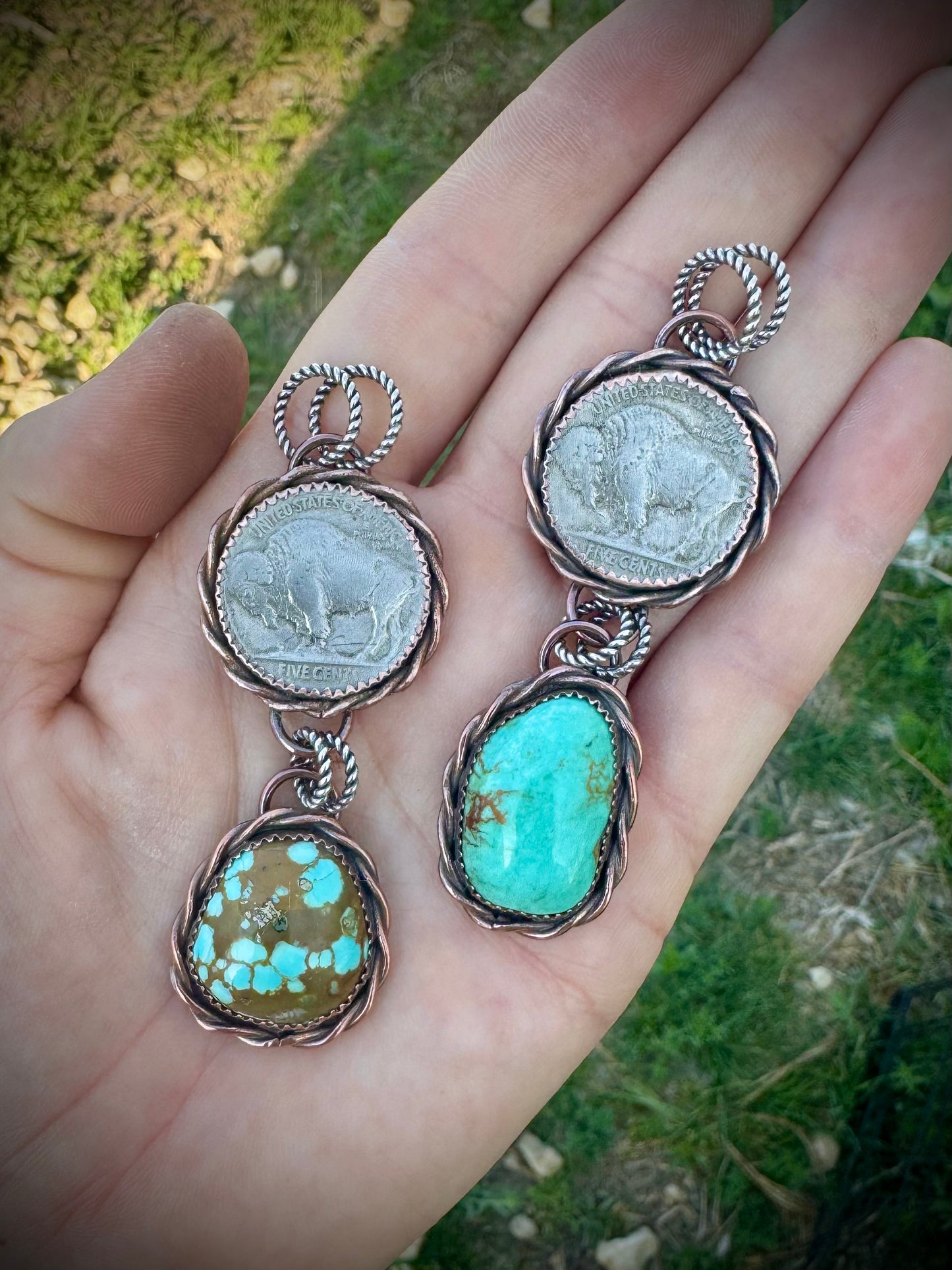 Copper Buffalo Nickel Pendants