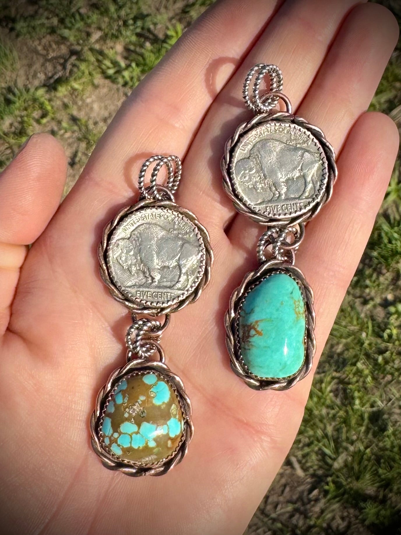 Copper Buffalo Nickel Pendants