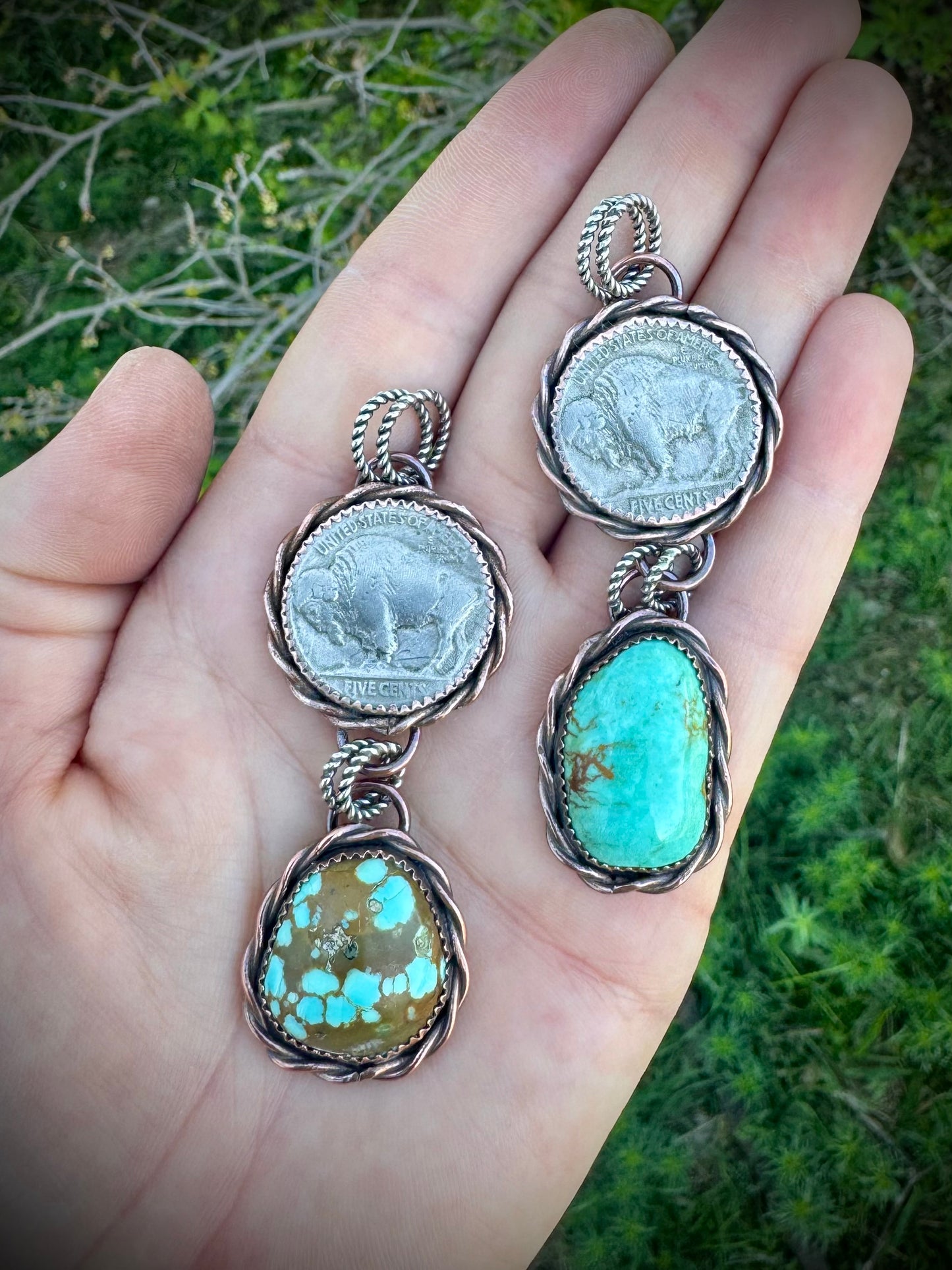 Copper Buffalo Nickel Pendants