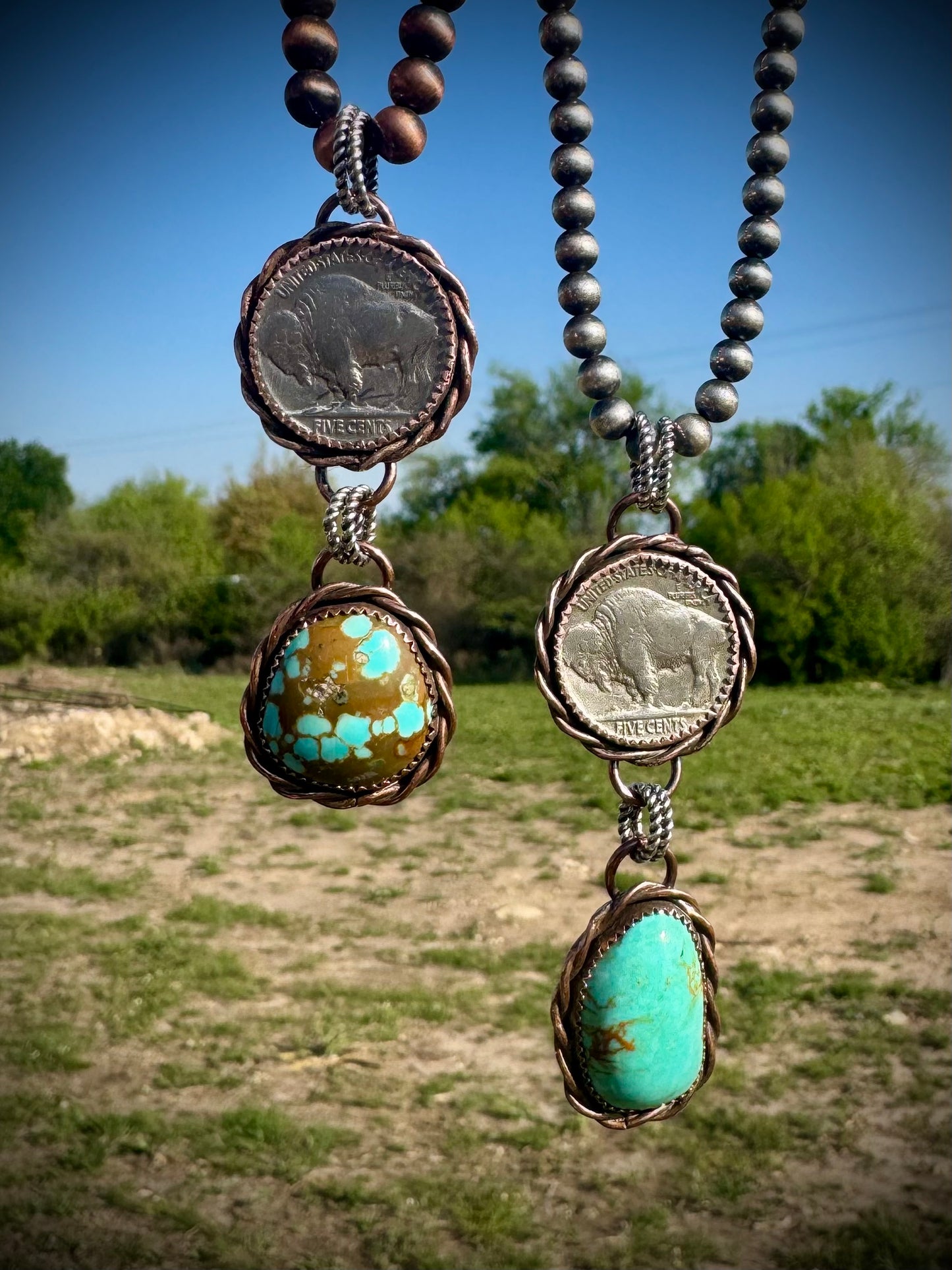Copper Buffalo Nickel Pendants