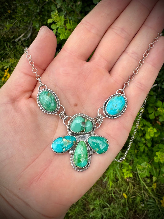 Emerald Valley Dainty Cluster Necklace