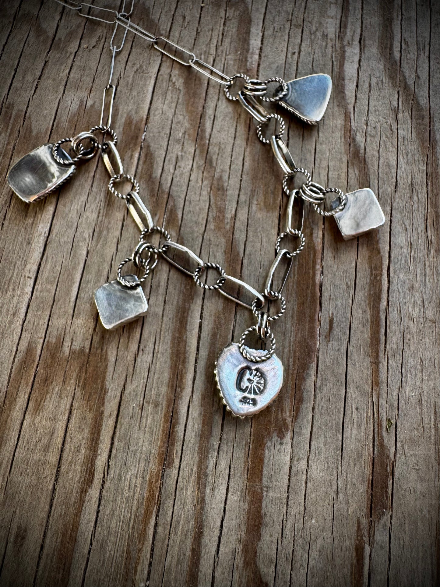 Charm Necklace With Nacozari, Pink Conch, and White Buffalo