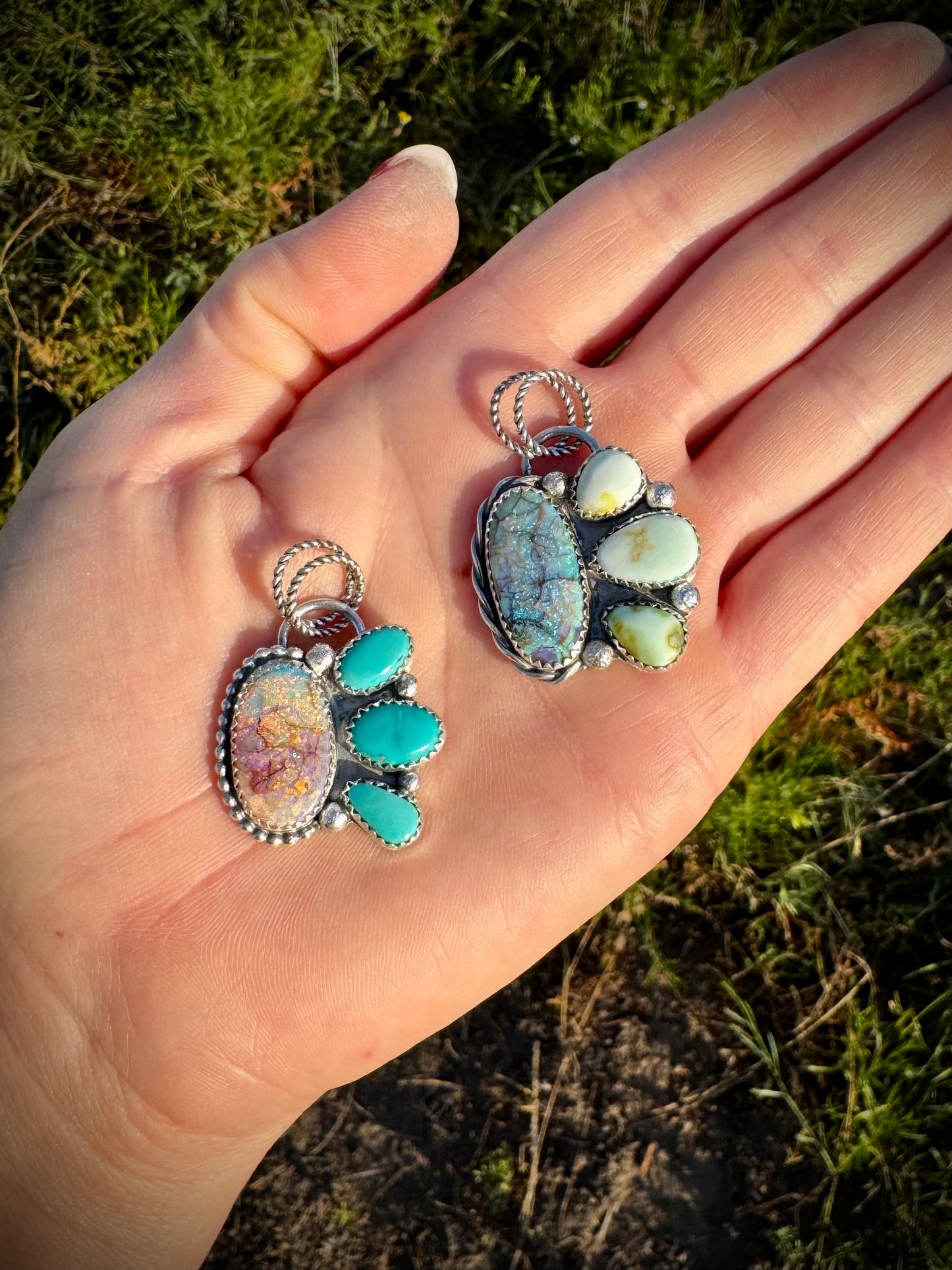 Sterling Opal Pendants