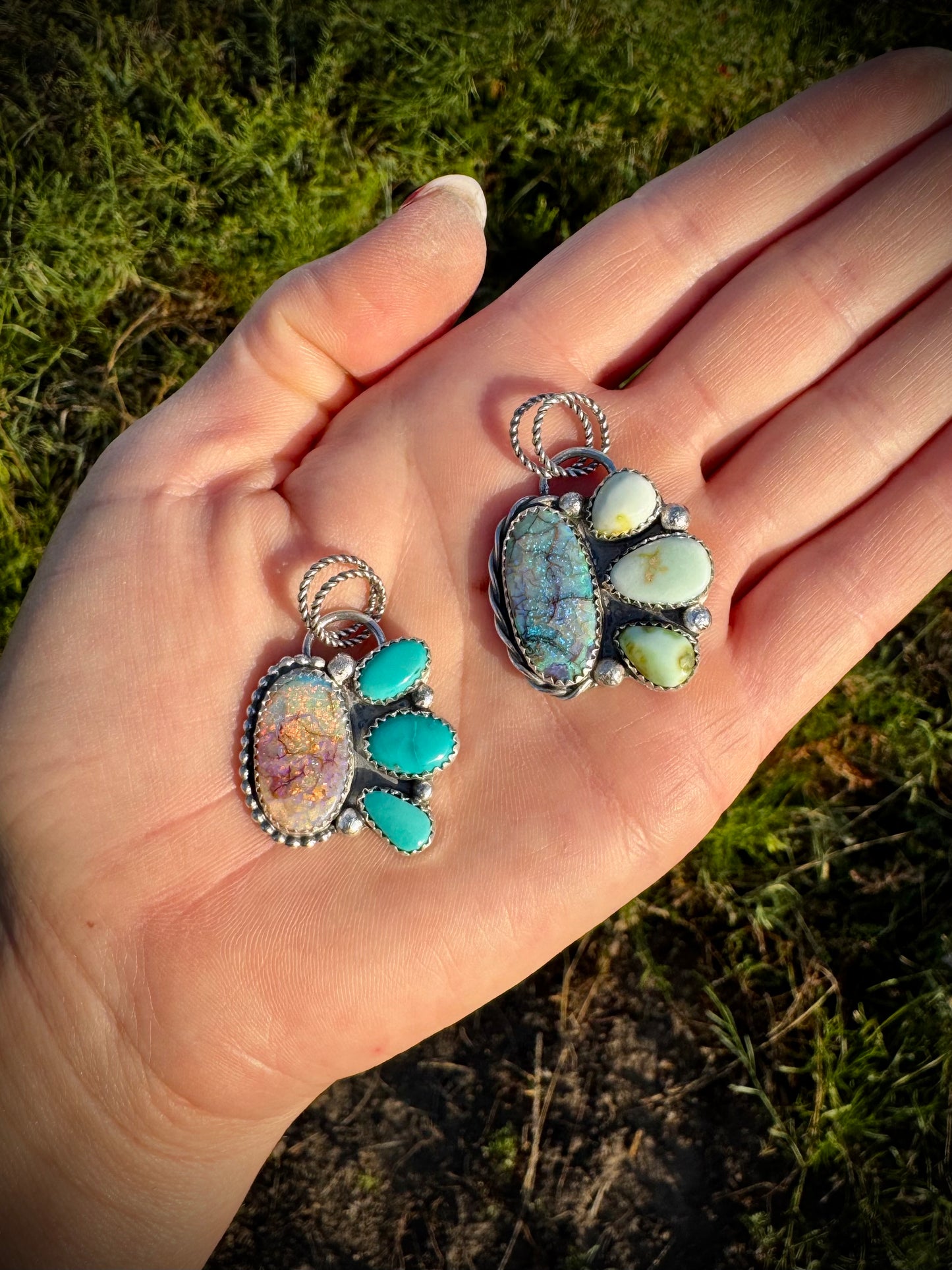 Sterling Opal Pendants