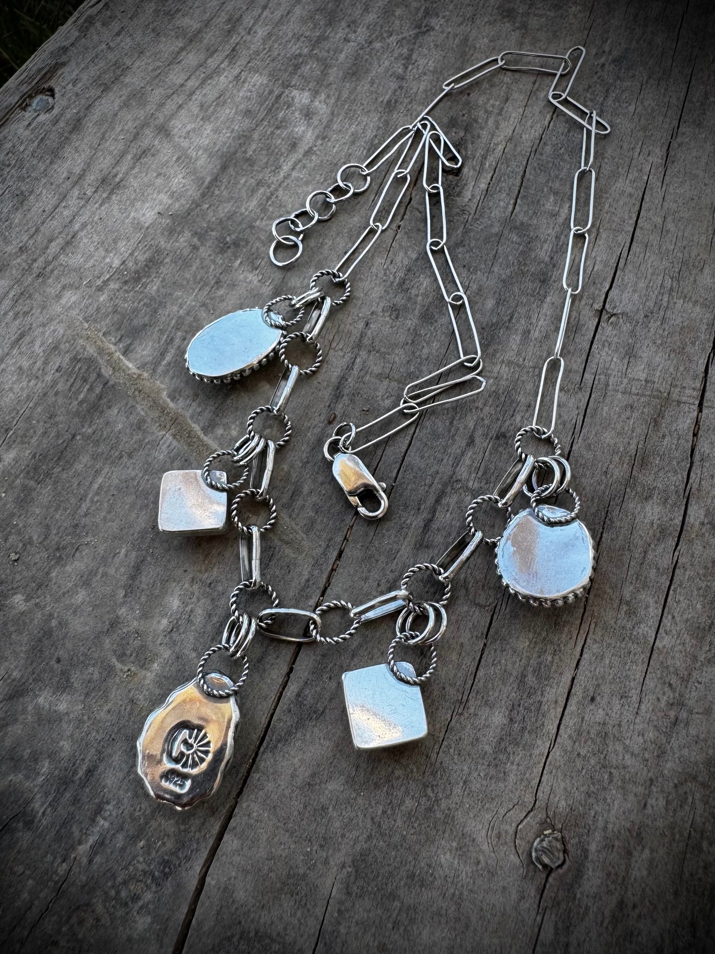Golden Hills and Pink Conch Charm Necklace