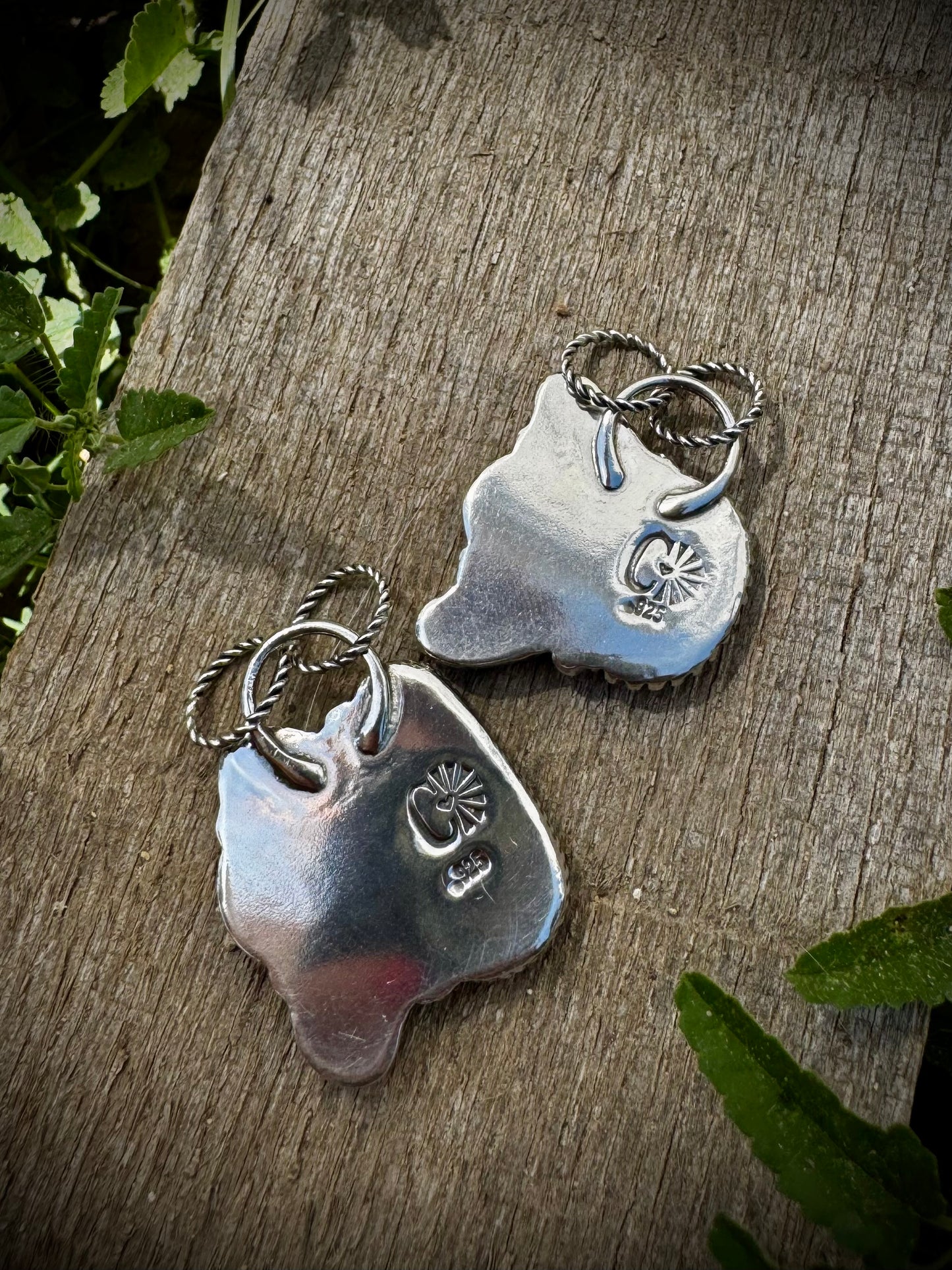 Opal Pendants with Pink Conch and Sonoran Turquoise