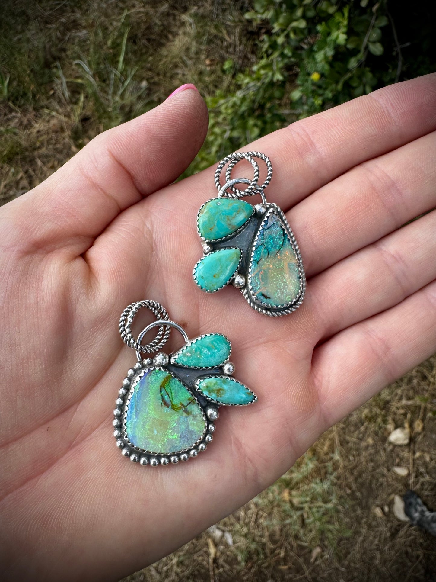 Opal and Royston Pendants