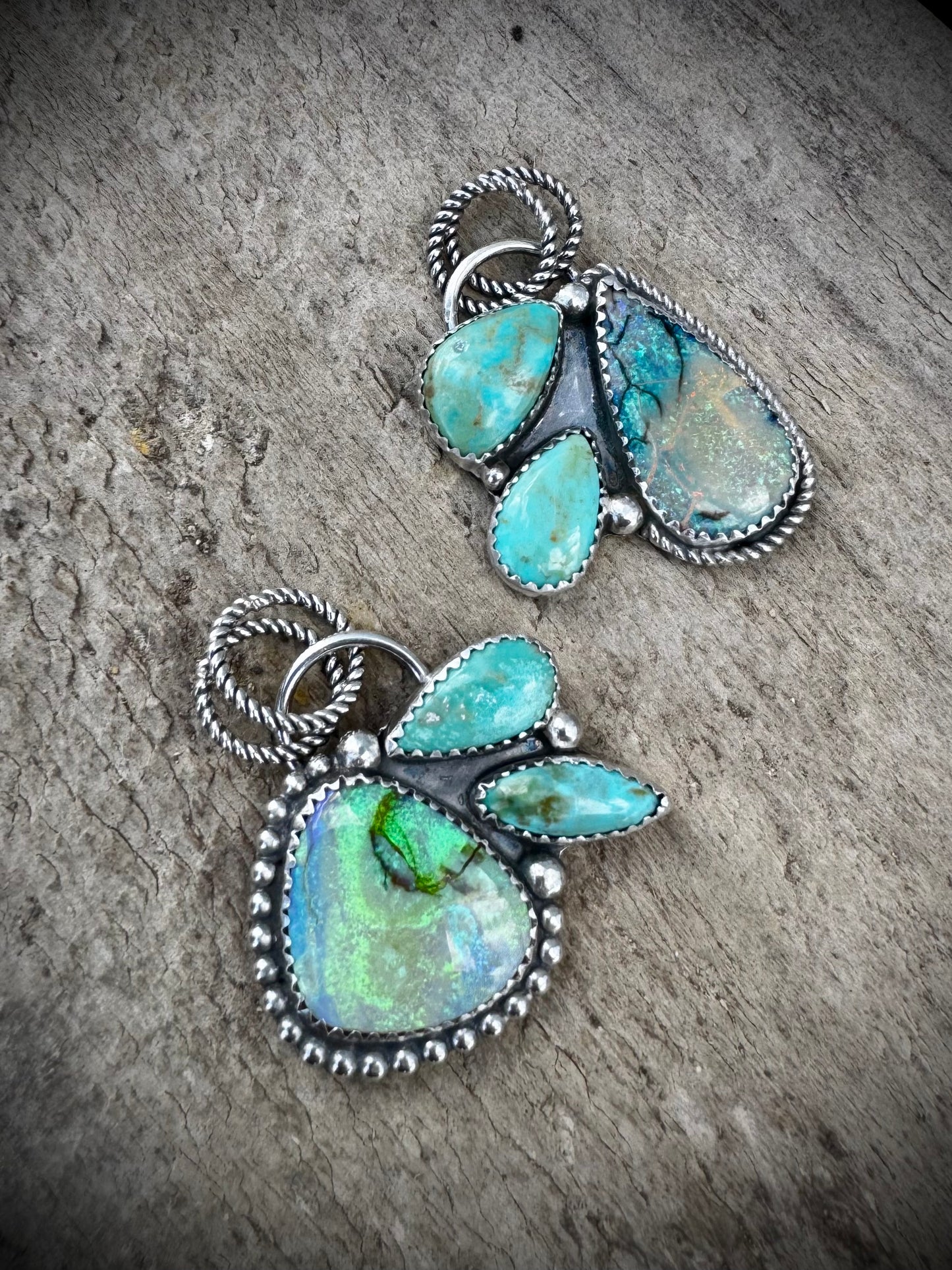 Opal and Royston Pendants
