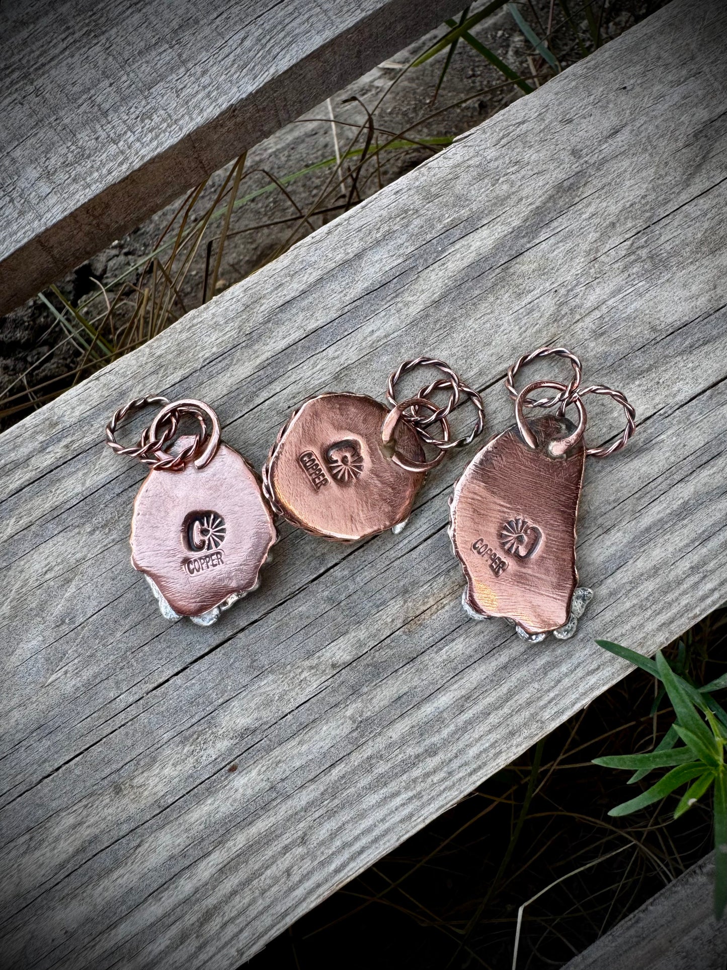Copper and Sterling Butterfly Pendants