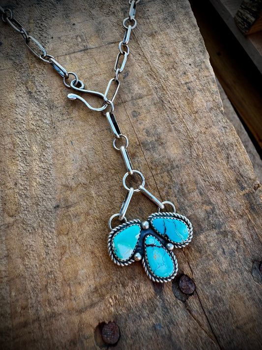 Egyptian Turquoise Chain Lariat Necklace