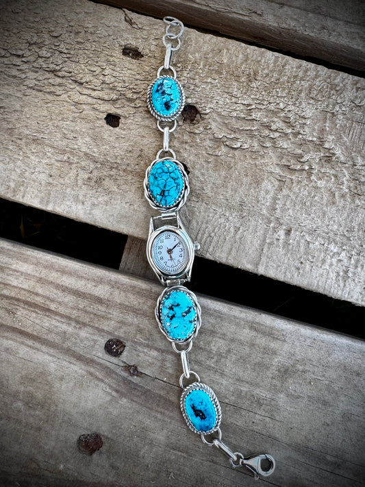 Stella Blue 4 Stone Watch