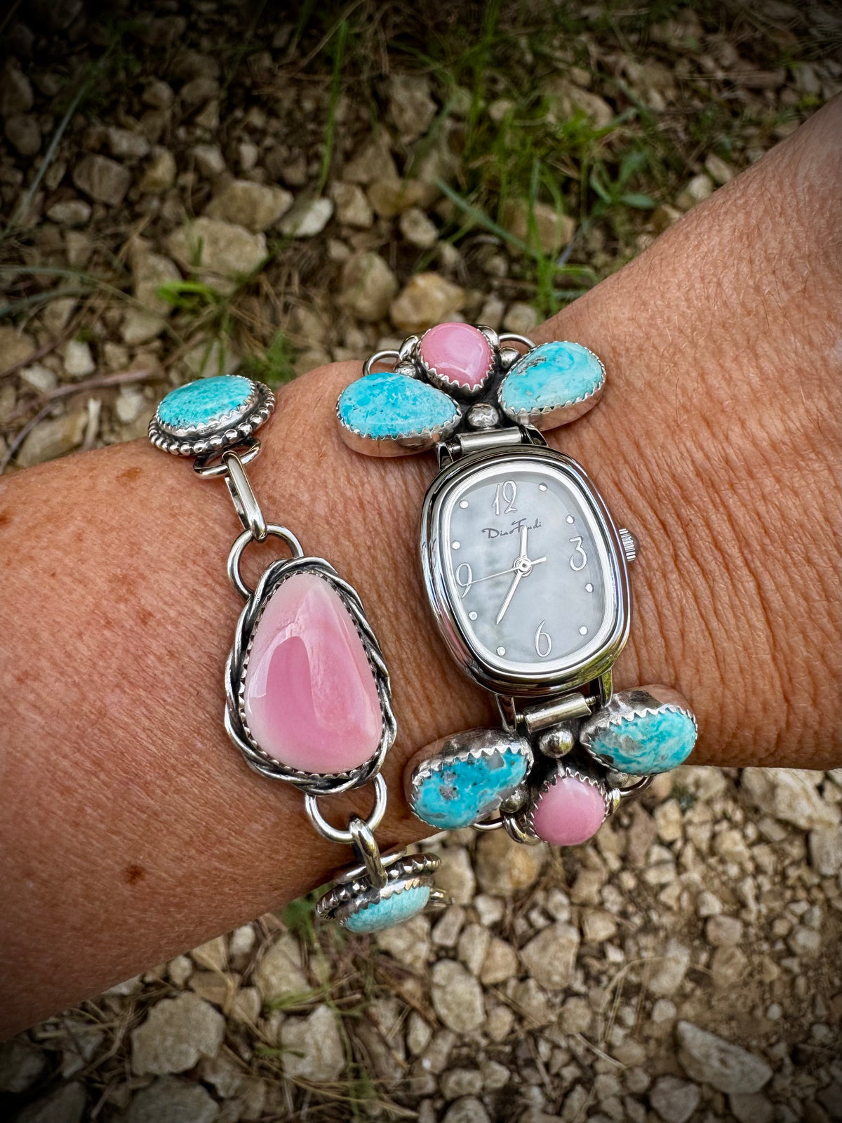 Pink Conch and Sonoran Blue Wrist Candy